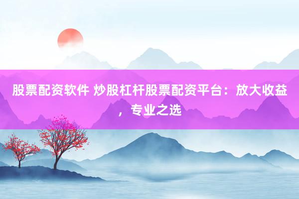股票配资软件 炒股杠杆股票配资平台：放大收益，专业之选