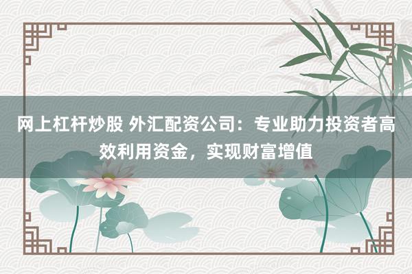 网上杠杆炒股 外汇配资公司：专业助力投资者高效利用资金，实现财富增值