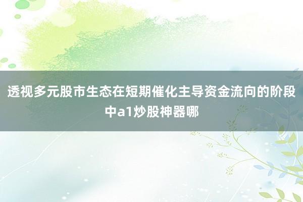 透视多元股市生态在短期催化主导资金流向的阶段中a1炒股神器哪
