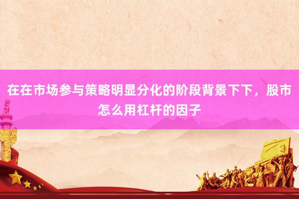 在在市场参与策略明显分化的阶段背景下下，股市怎么用杠杆的因子
