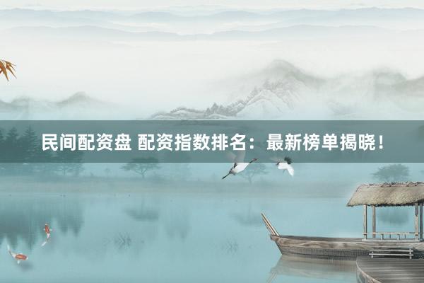 民间配资盘 配资指数排名：最新榜单揭晓！